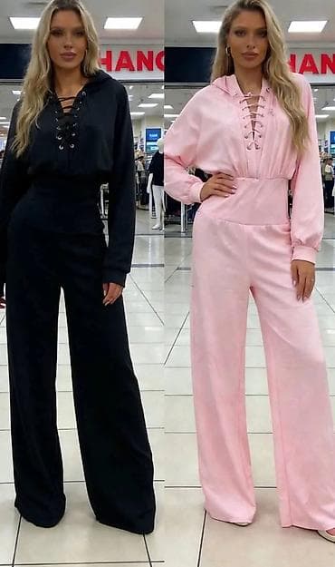 pantalone gina benotti: Ženski komplet – dukserica s kapuljačom i široke pantalone - Model na lalafo.rs — 3 pantalone gina benotti: Ženski komplet – dukserica s kapuljačom i široke pantalone - Model — 3