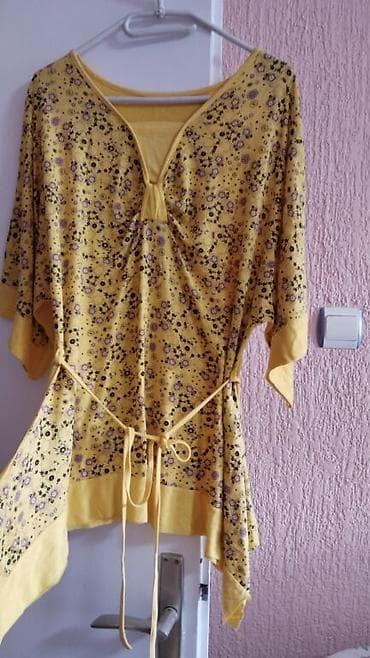 pantalone gina benotti: Ženska tunika/bluza u žutoj boji sa sitnim cvetnim printom sprijeda na lalafo.rs — 2 pantalone gina benotti: Ženska tunika/bluza u žutoj boji sa sitnim cvetnim printom sprijeda — 2