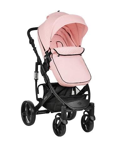 Kolica za bebe – rozi model sa crnim okvirom - Udobno sedište sa na lalafo.rs Kolica za bebe – rozi model sa crnim okvirom - Udobno sedište sa