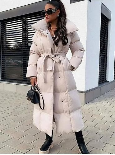 Ženska dugačka puffer jakna sa pojasom - Kroj: dugačak model do na lalafo.rs — 2 Ženska dugačka puffer jakna sa pojasom - Kroj: dugačak model do — 2