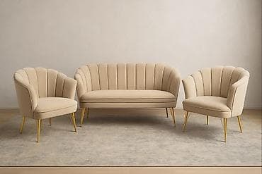Stilske garniture: Trosed + 2 fotelje – set za dnevnu sobu u art-deco stilu ✨Garnitura na lalafo.rs — 2 Stilske garniture: Trosed + 2 fotelje – set za dnevnu sobu u art-deco stilu ✨Garnitura — 2