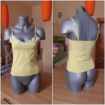 Ženski top/majica na bretele Atlantic - Boja: svetložuta - Model na lalafo.rs — 2 Ženski top/majica na bretele Atlantic - Boja: svetložuta - Model — 2