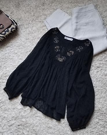 ZARA boho bluza sa perlama u velicini 38/M. Perfektno stanje ☆ na lalafo.rs — 2 ZARA boho bluza sa perlama u velicini 38/M. Perfektno stanje ☆ — 2