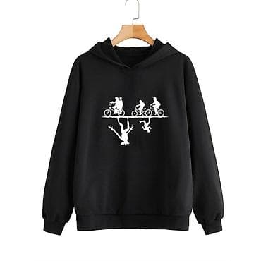 Women's Sweatshirts: Duks crni sa ili bez kapuljace, sa stampom iz popularne serije at lalafo.rs — 1 Women's Sweatshirts: Duks crni sa ili bez kapuljace, sa stampom iz popularne serije — 1