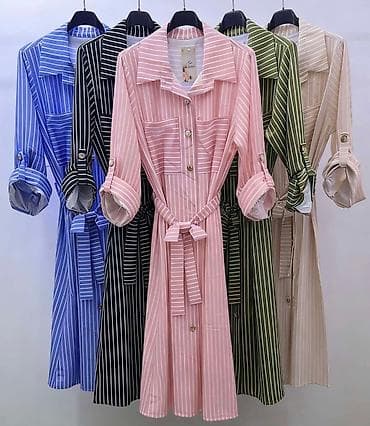 Košulja-haljina sa prugama, midi dužine Univerzalna veličina - Kroj na lalafo.rs — 4 Košulja-haljina sa prugama, midi dužine Univerzalna veličina - Kroj — 4