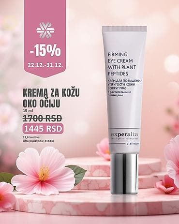 Krema za kožu oko očiju – Experalta Platinum, Firming Eye Cream with na lalafo.rs Krema za kožu oko očiju – Experalta Platinum, Firming Eye Cream with