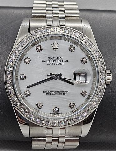 Watches: Rolex Datejust Full Diamond Beli - Kućište 41mm od nerđajućeg at lalafo.rs — 1 Watches: Rolex Datejust Full Diamond Beli - Kućište 41mm od nerđajućeg — 1
