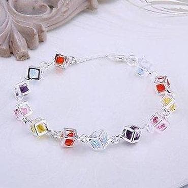 pantalone butiku ali: Srebrna narukvica 925 sa kockastim elementima u boji - Materijal na lalafo.rs — 2 pantalone butiku ali: Srebrna narukvica 925 sa kockastim elementima u boji - Materijal — 2