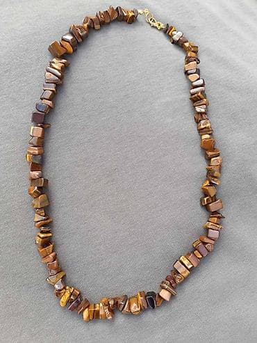 Ogrlica Tigrovo Oko – krupnije perle, poludragi kamen - Materijal na lalafo.rs — 3 Ogrlica Tigrovo Oko – krupnije perle, poludragi kamen - Materijal — 3