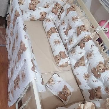 Komplet posteljine i zaštitnika za bebin krevetac – dezen medvedići na lalafo.rs — 3 Komplet posteljine i zaštitnika za bebin krevetac – dezen medvedići — 3