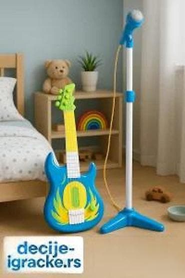 Kreativne i edukativne igračke: Dečiji muzički set – gitara i mikrofon na stalku - Komplet sadrži na lalafo.rs — 9 Kreativne i edukativne igračke: Dečiji muzički set – gitara i mikrofon na stalku - Komplet sadrži — 9