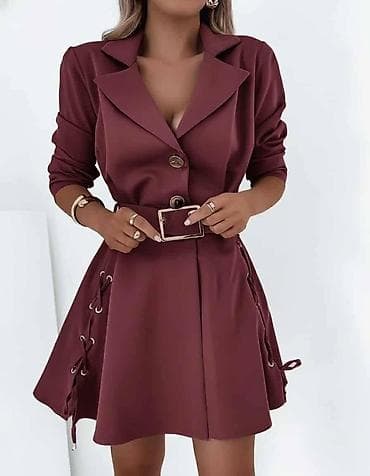 dve suknje po: Ženska mini haljina-sako sa kaišem - Kroj: struk naglašen širokim at lalafo.rs — 2 dve suknje po: Ženska mini haljina-sako sa kaišem - Kroj: struk naglašen širokim — 2