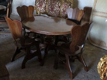 Matresses: Trpezarijski set – okrugli sto od punog drveta + 4 masivne stolice - at lalafo.rs — 6 Matresses: Trpezarijski set – okrugli sto od punog drveta + 4 masivne stolice - — 6