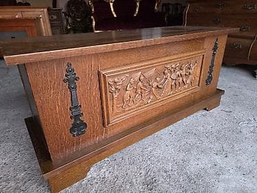 cepaci za drva: Drvena škrinja / kutija za odlaganje sa rezbarenim panelom - na lalafo.rs — 6 cepaci za drva: Drvena škrinja / kutija za odlaganje sa rezbarenim panelom - — 6