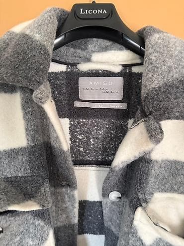 Nova Karirana jakna-kaput za L i xlza žene sa sivim i belim na lalafo.rs — 4 Nova Karirana jakna-kaput za L i xlza žene sa sivim i belim — 4