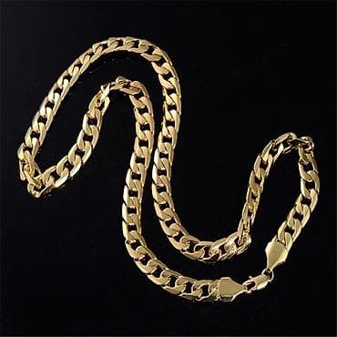 Zlatno lančano ogrlica – Figaro/Curb stil - Materijal: legura sa na lalafo.rs Zlatno lančano ogrlica – Figaro/Curb stil - Materijal: legura sa