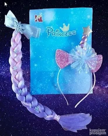PRINCESS set kika tj pletenica sa mašnom i rajf sa unicorn tj jednorog na lalafo.rs — 1 PRINCESS set kika tj pletenica sa mašnom i rajf sa unicorn tj jednorog — 1