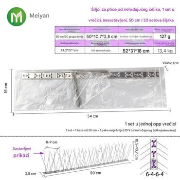 Šiljci protiv ptica – Meiyan, nerđajući čelik - Materijal: nerđajući na lalafo.rs Šiljci protiv ptica – Meiyan, nerđajući čelik - Materijal: nerđajući