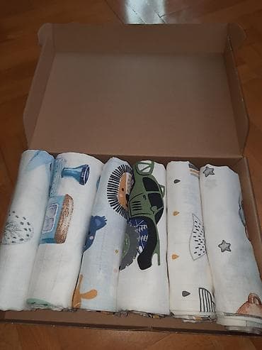 Set pamučnih tetra/pelena i muslin tkanina sa raznim printovima za na lalafo.rs — 3 Set pamučnih tetra/pelena i muslin tkanina sa raznim printovima za — 3