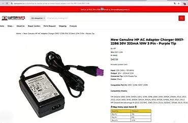Orginalni punjač za HP printere; AC/DC ADAPTER; Output: 30V / 333mA na lalafo.rs — 4 Orginalni punjač za HP printere; AC/DC ADAPTER; Output: 30V / 333mA — 4