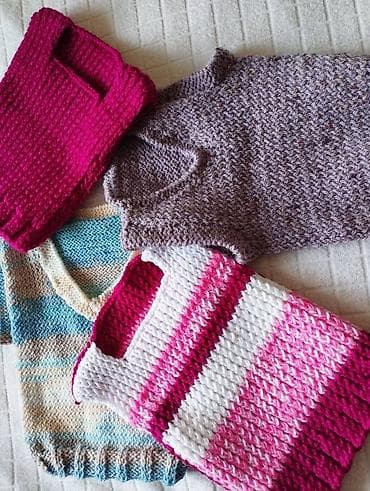 Paket dečiji prsluci 4 kom sve za 1600 din, novi, ručno pleteni vel 2 na lalafo.rs — 3 Paket dečiji prsluci 4 kom sve za 1600 din, novi, ručno pleteni vel 2 — 3