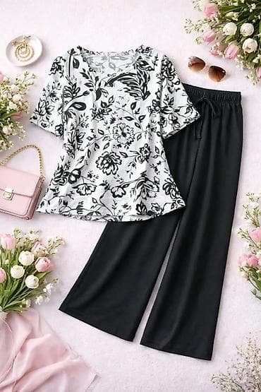 pantalone gina benotti: Ženski komplet – bluza i široke pantalone - Dvodijelni set sastavljen na lalafo.rs — 4 pantalone gina benotti: Ženski komplet – bluza i široke pantalone - Dvodijelni set sastavljen — 4