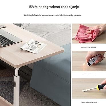 Podesivi pokretni stočić za krevet/sofu - Višenamenski pomoćni sto na lalafo.rs — 3 Podesivi pokretni stočić za krevet/sofu - Višenamenski pomoćni sto — 3