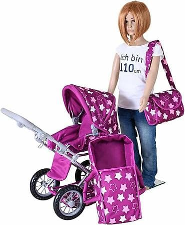 Kolica za lutke Ruby – Star dark pink Vrhunska moderna i praktična na lalafo.rs — 3 Kolica za lutke Ruby – Star dark pink Vrhunska moderna i praktična — 3