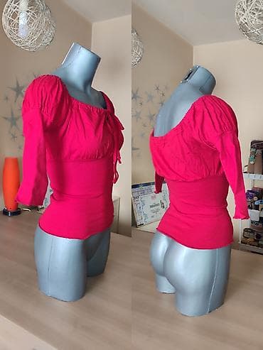 Ženska majica/bluza u jarko roze boji. - Model: strukirana majica sa na lalafo.rs — 2 Ženska majica/bluza u jarko roze boji. - Model: strukirana majica sa — 2