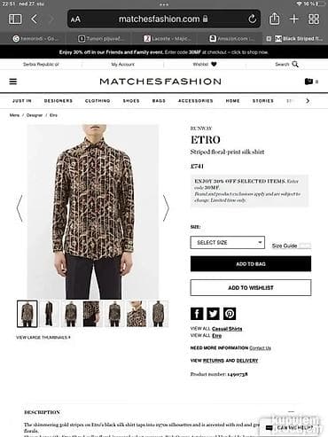 Original ETRO Milano kosulja M 100% superexttafine cotton Made in na lalafo.rs — 6 Original ETRO Milano kosulja M 100% superexttafine cotton Made in — 6