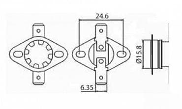 Laundry Machine Thermostats: Termostat KSD301, 45°C, 250V/10A - Tip: bimetalni termostat sa at lalafo.rs — 2 Laundry Machine Thermostats: Termostat KSD301, 45°C, 250V/10A - Tip: bimetalni termostat sa — 2