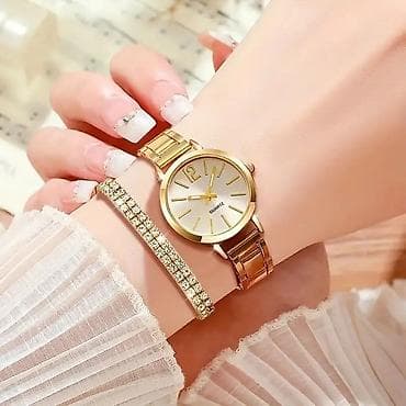 Elegantni ženski kvarcni sat sa narukvicom - Set: ručni sat + na lalafo.rs — 3 Elegantni ženski kvarcni sat sa narukvicom - Set: ručni sat + — 3