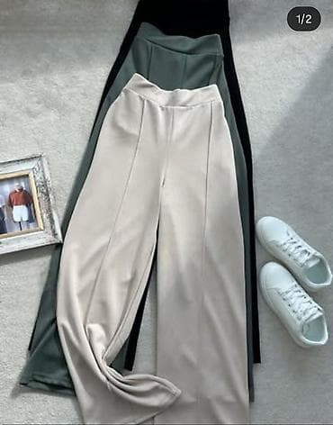 Elegantne ženske pantalone – ravnog kroja sa blagim zvonom ka dnu na lalafo.rs Elegantne ženske pantalone – ravnog kroja sa blagim zvonom ka dnu