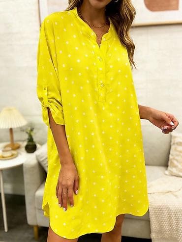 Haljina-košulja sa tufnama - Model: ležerna A-linija, dužina iznad na lalafo.rs — 3 Haljina-košulja sa tufnama - Model: ležerna A-linija, dužina iznad — 3