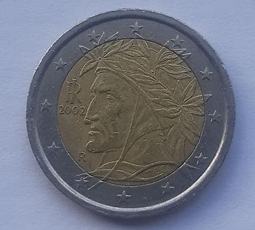 Italijanski novčić od 2 evra – Dante Aligijeri (2002) - Država at lalafo.rs — 1 Italijanski novčić od 2 evra – Dante Aligijeri (2002) - Država — 1