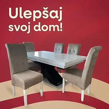 Sets of table and chairs: 🍽 TRPEZARIJSKI STO I STOLICE 13 – ELEGANCIJA I FUNKCIONALNOST! ✔ at lalafo.rs — 2 Sets of table and chairs: 🍽 TRPEZARIJSKI STO I STOLICE 13 – ELEGANCIJA I FUNKCIONALNOST! ✔ — 2
