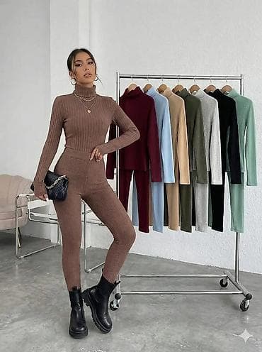 Rebrasti ženski Trikotaza komplet – rolka i uske pantalone Veličina na lalafo.rs Rebrasti ženski Trikotaza komplet – rolka i uske pantalone Veličina