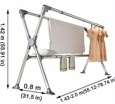 Stalak za sušenje veša sa teleskopskim šipkama. Stalak je dugačak 200 na lalafo.rs — 6 Stalak za sušenje veša sa teleskopskim šipkama. Stalak je dugačak 200 — 6
