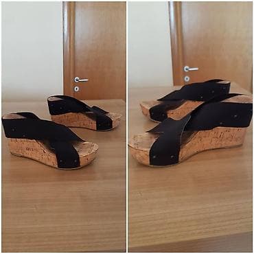 Crne ženske sandale na punu petu sa platformom od plute. - Veličina na lalafo.rs — 3 Crne ženske sandale na punu petu sa platformom od plute. - Veličina — 3