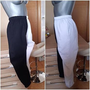 kom sa etiketom: Dukser pantalone crno‑bele, model sa kontrastnim polovinama. - at lalafo.rs — 2 kom sa etiketom: Dukser pantalone crno‑bele, model sa kontrastnim polovinama. - — 2