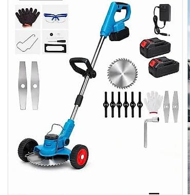 Bežični trimer/kosačica za travu sa točkićima – komplet set Opis: - na lalafo.rs Bežični trimer/kosačica za travu sa točkićima – komplet set Opis: -