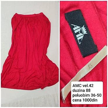 === PART 1: TEXTUAL DESCRIPTION === Crvena dugačka suknja marke AMC na lalafo.rs — 1 === PART 1: TEXTUAL DESCRIPTION === Crvena dugačka suknja marke AMC — 1