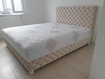 Tapacirani bračni krevet sa visokim, duboko prošivenim (chesterfield) na lalafo.rs — 5 Tapacirani bračni krevet sa visokim, duboko prošivenim (chesterfield) — 5