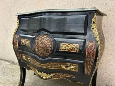 Antique Dressers: Stara stilska Boulle trbušasta komoda sa mermerom Stara stilska Boulle at lalafo.rs — 3 Antique Dressers: Stara stilska Boulle trbušasta komoda sa mermerom Stara stilska Boulle — 3