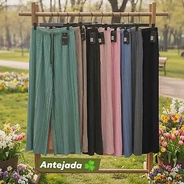 Ženske plisirane široke pantalone sa elastičnim strukom i učkur na lalafo.rs — 2 Ženske plisirane široke pantalone sa elastičnim strukom i učkur — 2