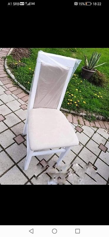 Stolica sa tapaciranim sedištem i naslonom. Ram stolice je izrađen od na lalafo.rs — 3 Stolica sa tapaciranim sedištem i naslonom. Ram stolice je izrađen od — 3