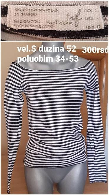 dve suknje po: Ženska prugasta majica na ramena - Model: uska majica sa otvorenim at lalafo.rs — 3 dve suknje po: Ženska prugasta majica na ramena - Model: uska majica sa otvorenim — 3