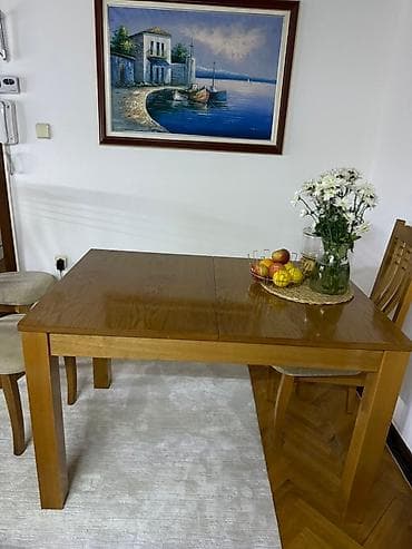 Drveni trpezarijski set – sto na razvlačenje + stolice (4 komada) Sto na lalafo.rs — 1 Drveni trpezarijski set – sto na razvlačenje + stolice (4 komada) Sto — 1