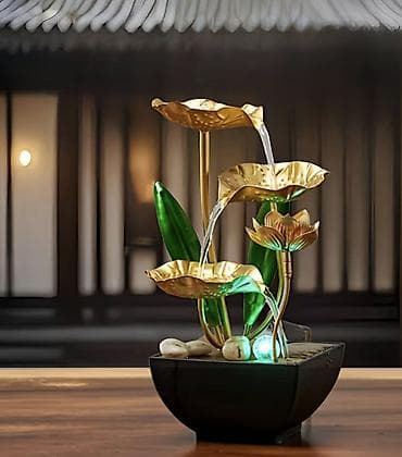 Dekorativna stočna fontana – lotus kaskada sa LED svetlom - Elegantna na lalafo.rs — 2 Dekorativna stočna fontana – lotus kaskada sa LED svetlom - Elegantna — 2