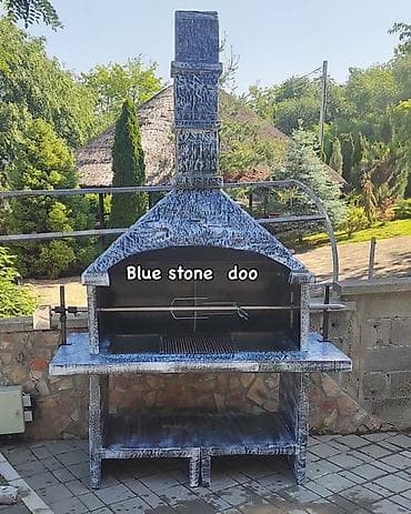 Vrtni roštilj/pečenjara sa dimnjakom – “Blue stone doo” - Masivna na lalafo.rs — 4 Vrtni roštilj/pečenjara sa dimnjakom – “Blue stone doo” - Masivna — 4
